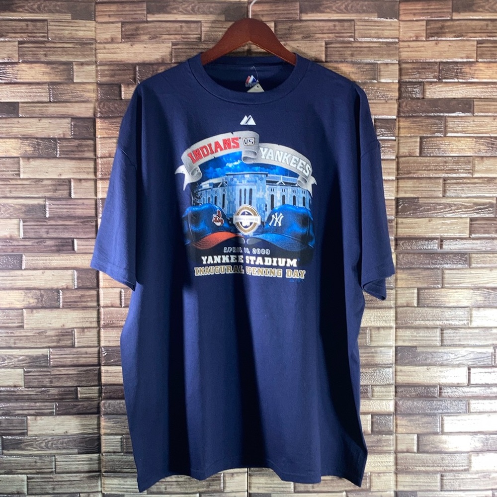 NWT YANKEES STADIUM OPENING DAY SHIRT 2XL INAUGURAL SEASON ‘09 CLEVELAND INDIANS